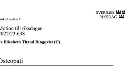 Motion till riksdagen: Sverige bör införa legitimation för osteopater